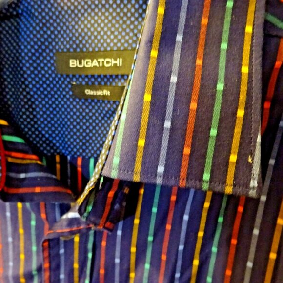 Bugatchi Pre-Loved Small Men's 100% Cotton Long Sleeve Dress Shirt - Picture 1 of 6